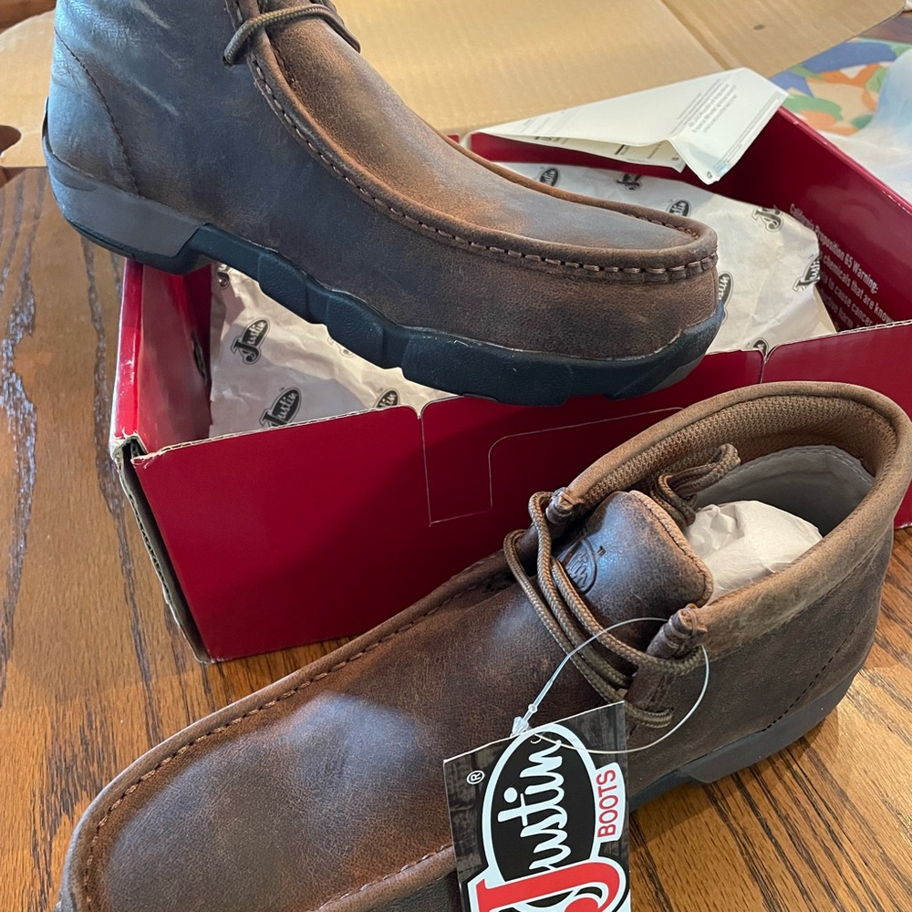 Justin Boots Men's Dark Brown Leather Boots